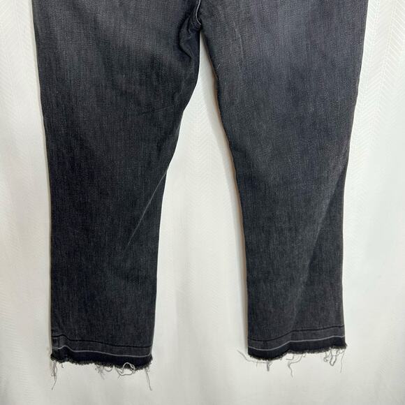 Madewell Rivet and Thread Demi boot Jeans dark gray size 27 high waisted crop - Picture 5 of 6